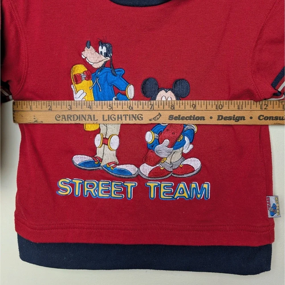 Vintage Disney Mickey Goofy Street Team Skateboarding Long‎ Sleeve Shirt Size 2T